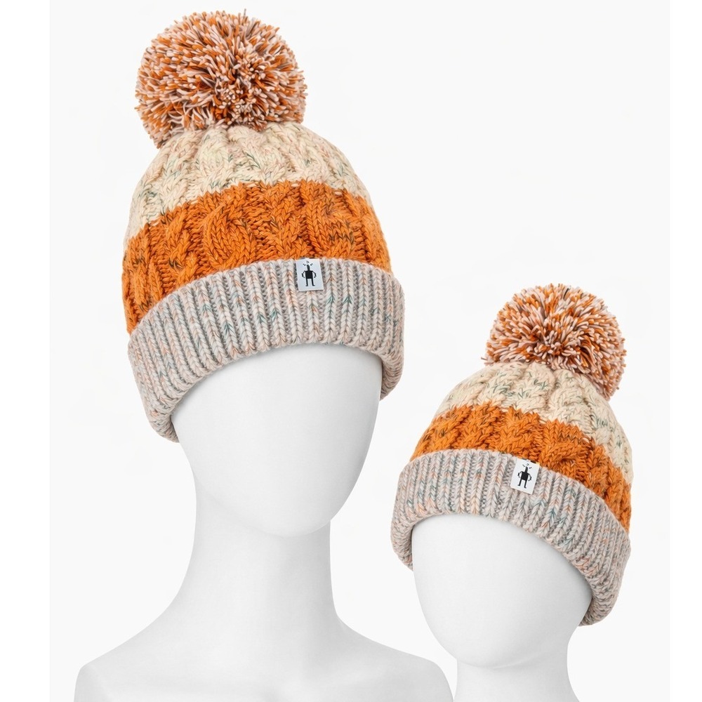 Smartwool‎ NEW OS Beanie Mommy & Me Matching Wool Beanie Knit Hat with Pom Pom